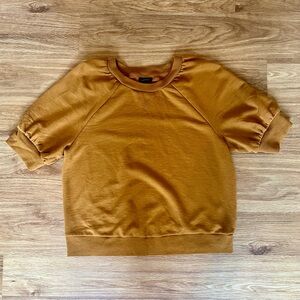 Who What Wear Mustard Short Sleeve Sweatshirt